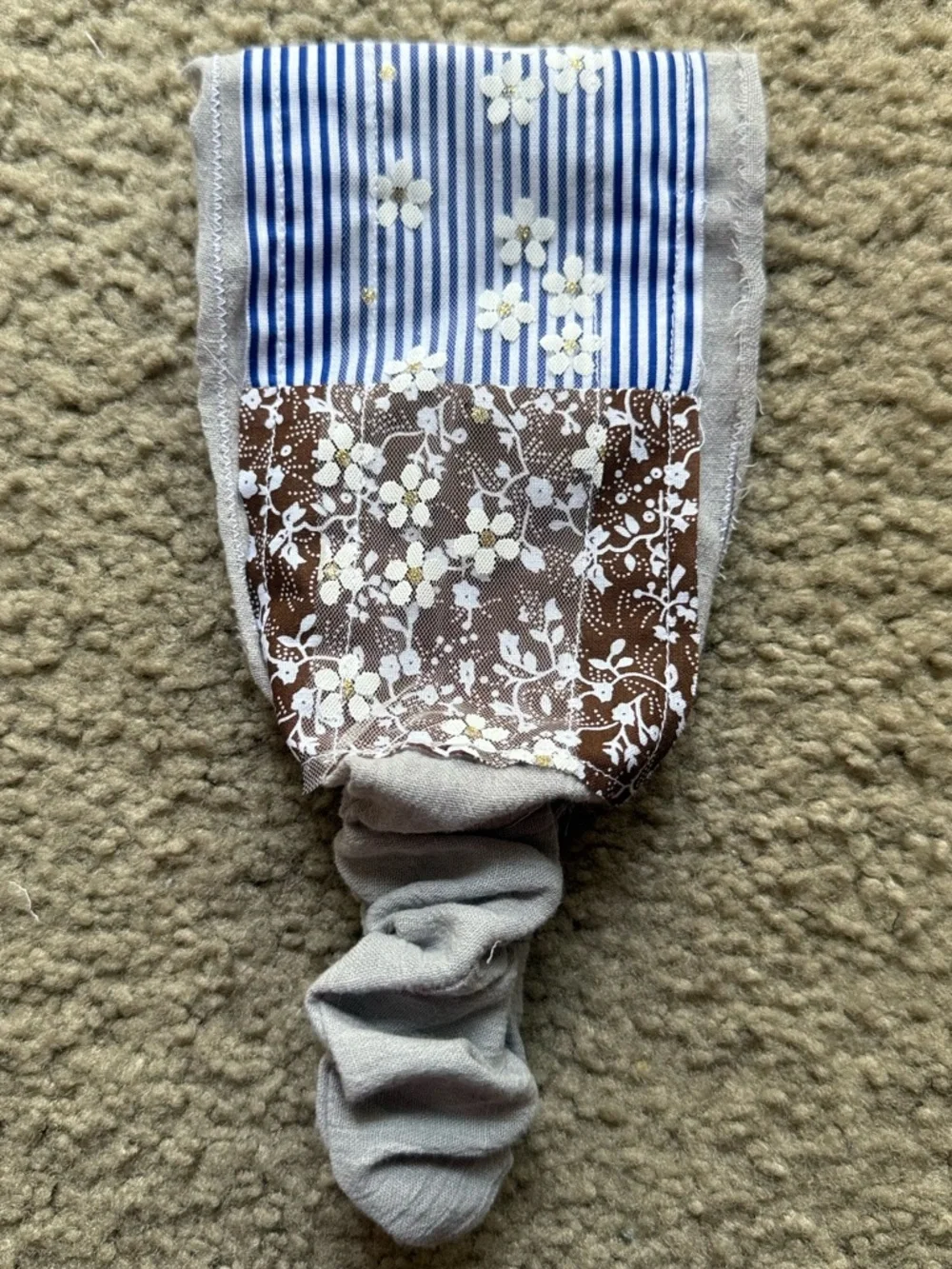 Boho Patchwork Wide Headbands Duo, Fits All Rhinestone Cotton Linen Hairbands